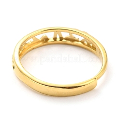304ステンレススチールツイストウェーブ中空調節可能リング女性用  14KGP本金メッキ  内径：18mm&nbsp;RJEW-C016-24G