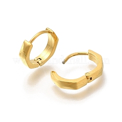 イオンプレーティング(IP) 304 ステンレススチール フープピアス  ポリゴン  ゴールドカラー  12x12.5x2.5mm&nbsp;EJEW-H018-05G-02