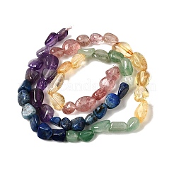 Natural Strawberry Quartz & Citrine & Amethyst & Green Aventurine & Lapis Lazuli Beads Strands&nbsp;G-L610-B15-01