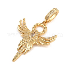 Brass Micro Pave Cubic Zirconia Pendants&nbsp;KK-F910-10G