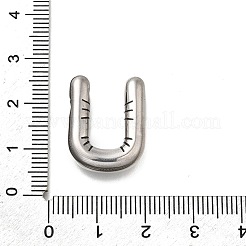 304ステンレスペンダント  レターチャーム  変色防止  U字  21x16x5.5mm  穴：3.4x2mm&nbsp;STAS-S166-01P-21