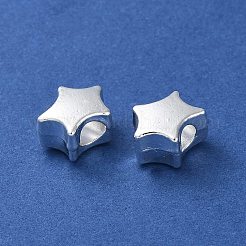 合金ビーズ  長持ちメッキ  スター  銀  10x9x6.5mm  穴：3.5mm&nbsp;PALLOY-F309-21S