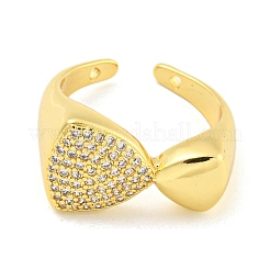 Bowknot Clear Cubic Zirconia Open Cuff Ring&nbsp;RJEW-L121-035G
