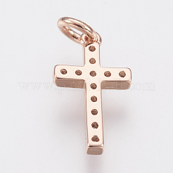 Brass Micro Pave Cubic Zirconia Pendants&nbsp;ZIRC-F083-008RG-RS