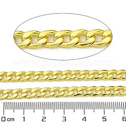 304ステンレススチールカーブチェーン  溶接されていない  スプールで  18KGP本金メッキ  7.5x5.5x1.5mm&nbsp;CHS-G036-09G