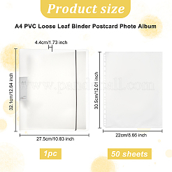 A4 PVC Loose Leaf Binder Postcard Phote Album with 50 Pockets Transparent Sleeve Protectors&nbsp;DIY-WH0028-44B