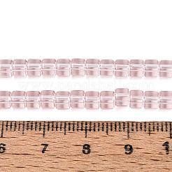透明ガラスビーズ連売り  コラム  ミスティローズ  3.5x4~4.5mm  穴：0.7~0.9mm  約102~108個/連  14.17~14.96インチ（36~38cm）&nbsp;GLAA-N065-4x4mm-A03
