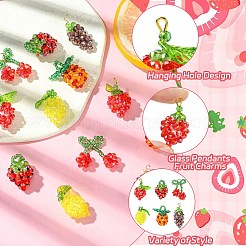 6Pcs Glass Pendants&nbsp;PALLOY-CJ00139