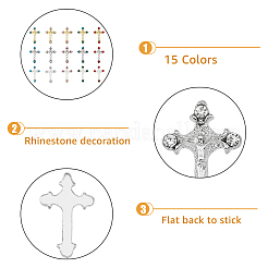45Pcs 15 Styles Alloy Rhinestone Cabochons&nbsp;MRMJ-HY0001-23