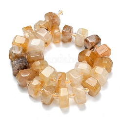 Natural Yellow Hematoid Quartz Beads Strands&nbsp;G-L642-H13-7x14mm