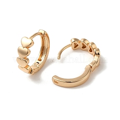女性のための真鍮のフープピアス  ハート  ライトゴールド  16x4.5mm&nbsp;EJEW-M238-36KCG
