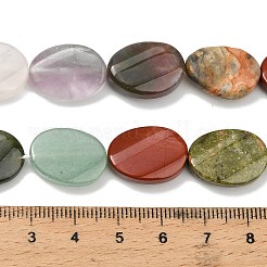 ミックス天然石ビーズ連売り  ツイスト  染めと未染色の混合  オーバル  17.5~18.5x12.5~13.5x5.5~6mm  穴：1mm  約22個/連  15.55''（39.5cm）〜15.75''（40cm）&nbsp;G-D354-C01