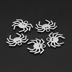 変色しないハロウィーン ステンレススチールチャーム 201個  レーザー切断  クモ  ステンレス鋼色  12x14.5x1mm  穴：1.6mm&nbsp;STAS-N090-JA700