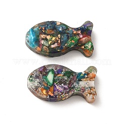 天然ジャスパー染めビーズ  透明樹脂と  魚  26x13x6.5mm  穴：1.4mm&nbsp;G-D060-03