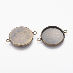 Brass Blank Base Connector Settings Fit for Cabochons&nbsp;X-KK-A055-AB