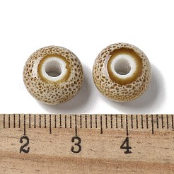 手作りの陶器ビーズ  ロンデル  砂茶色  12x7mm  穴：3.3mm&nbsp;PORC-L080-B10
