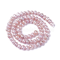 天然養殖淡水パールビーズ連売り  ポテト  アザミ  4~12x4~12mm  穴：0.5~1mm  約28~100個/連  13.8インチ〜15.7インチ（35~40cm）&nbsp;PEAR-L021-17B-01A
