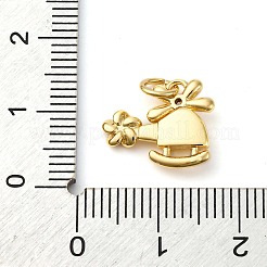 Brass Micro Pave Cubic Zirconia Pendants&nbsp;KK-P308-64G