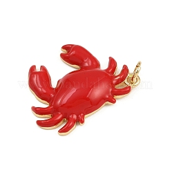 Brass Red Enamel Pendants&nbsp;X-KK-C116-03B-G