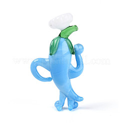 Handmade Lampwork Cartoon Pepper Chef Display Decorations&nbsp;LAMP-T025-13A