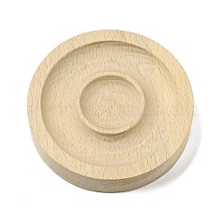 ブナ木製バングル ブレスレット指リング表示ホルダー トレイ  フラットラウンド  小麦  95x20mm  ブレスレットの溝: 41~77mm  リングトレイ&nbsp;BDIS-D002-01B