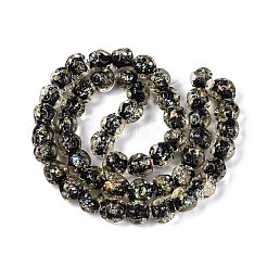 手作りゴールドパウダー入りランプワークビーズ  ナゲット  ブラック  9.5~11x9.5~11.5x9.5~11.5mm  穴：1.2~1.8mm&nbsp;LAMP-Q039-03E