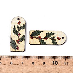 プリントポプラウッドペンダント  クリスマスシリーズ  アーチ  35x14x2mm  穴：1.6mm&nbsp;FIND-N005-74J