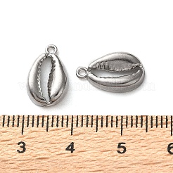 304ステンレススチールチャーム  シェルシェイプチャーム  変色防止  ステンレス鋼色  14x8.5x3mm  穴：1.2mm&nbsp;STAS-P389-01P