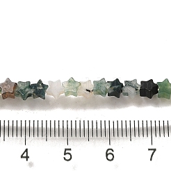 天然石モスアゲートビーズ連売り  スター  4x4.5x2mm  穴：0.8mm  約102個/連  15.35インチ（39cm）&nbsp;G-G085-B17-01