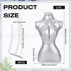 女性用PVC半身インフレータブルマネキン  小売店向け衣料品ディスプレイ  銀  40x15.5x69cm&nbsp;ODIS-WH0030-294B