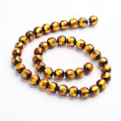 Handmade Silver Foil Glass Round Beads&nbsp;FOIL-I003-02B