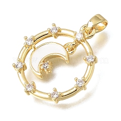 Brass Micro Pave Clear Cubic Zirconia Pendants&nbsp;KK-C263-16G