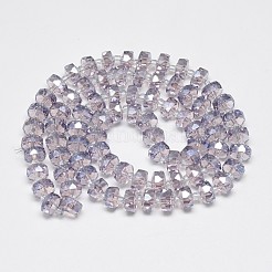 電気メッキガラスビーズセット  虹メッキ  多面カット  フラットラウンド  アザミ  10x6mm  穴：1.5mm  約58~60個/連  18.11~18.89インチ（46~48cm）&nbsp;EGLA-Q083-10mm-A05