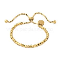 304ステンレススチール製シルバーブレスレット  18KGP本金メッキ  内径：1-1/2~3-1/8インチ（3.85~7.95cm）&nbsp;BJEW-C084-07G