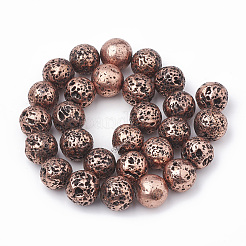 Electroplated Natural Lava Rock Beads Strands&nbsp;G-N0321-14C