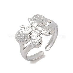 304 Stainless Steel Open Cuff Rings for Women&nbsp;RJEW-A079-02A-P