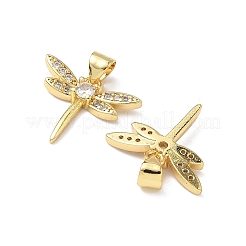 Brass Micro Pave Cubic Zirconia Pendants&nbsp;KK-Q068-55G