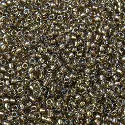 MIYUKIラウンドロカイユビーズ  日本製シードビーズ  （rr3540)ファンシーライニングシャンパン  8/0  3mm  穴：1mm  約422~455個/10g&nbsp;X-SEED-G008-RR3540