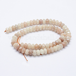 Electroplated Natural Imitation Sunstone Gemstone Beads Strands&nbsp;G-G750-01-5x8mm