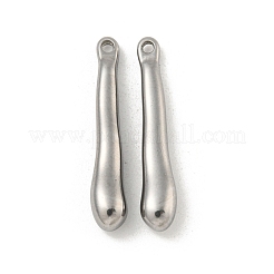 変色しない304ステンレススチールペンダント  バーチャーム  ステンレス鋼色  25~39x4.5~11x4~4.5mm  穴：1~1.2mm  2個/セット&nbsp;STAS-N103-150P