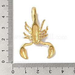 PVD真空メッキ304ステンレスペンダント  長持ちメッキ  サソリチャーム  ゴールドカラー  43x29x11mm  穴：5.5x10.5mm&nbsp;STAS-B069-63G