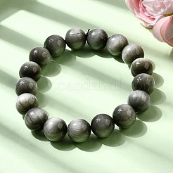 Grade AA Natural Eagle Eye Stone Round Beads Stretch Bracelets for Women&nbsp;BJEW-L712-B05-12mm