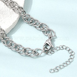 6.5MM 304 Stainless Steel Double Link Chain Necklaces for Women Men&nbsp;SA-CBA37BC-22P