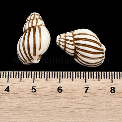 海をテーマにしたスプレー塗装された不透明アクリルビーズ  模造シェル  巻き貝  20x13x11mm  穴：1.8mm  約390個/500g&nbsp;ACRP-F003-02C