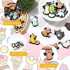 32個 16種類のプラスチックカボション  猫の形  ミックスカラー  17.5~32x17~30x3.5~4mm  2個/スタイル&nbsp;KY-CJ0002-08
