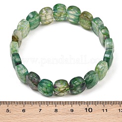 Dyed & Heated Natural Agate Oval Beaded Stretch Bracelet&nbsp;G-E010-01