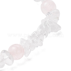 天然水晶とローズクォーツのビーズを使った女性用ストレッチブレスレット  内径：2インチ（5cm）&nbsp;BJEW-JB12305-02