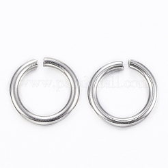変色しにくい304ステンレススチール製オープン丸カン  ラウンド  ステンレス鋼色  18ゲージ  8x1mm  内径：6mm&nbsp;STAS-H555-05P