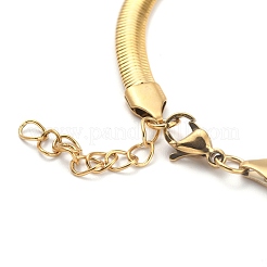 Ion Plating(IP) 304 Stainless Steel Flat Snake Chain Bracelets&nbsp;BJEW-O186-06C-G