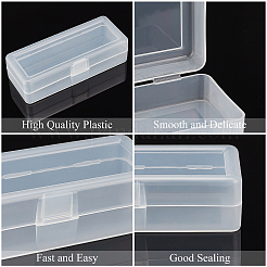 Ppプラスチックボックス。矩形  ホワイト  12x5x3.2cm  インナーサイズ：12.2x4.7センチメートル&nbsp;CON-WH0074-43